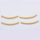 Gold Curved Tube Pipe Beads For Jewelry Makings 