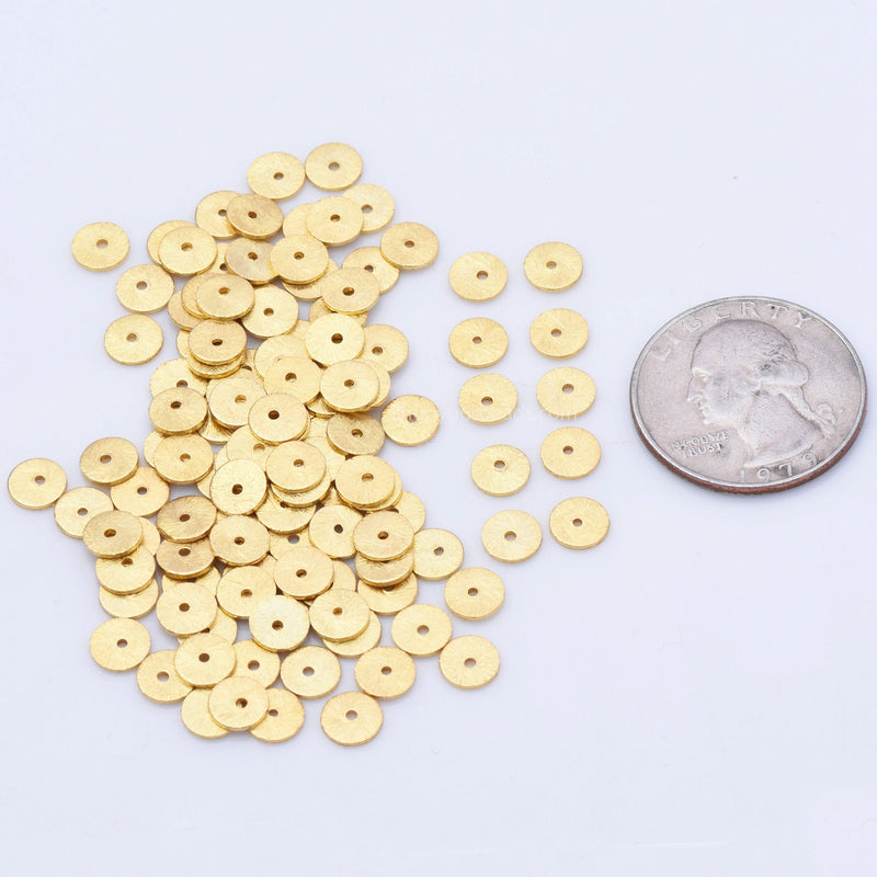 Gold Flat Disc Heishi Spacers Beads For Jewelry Makings