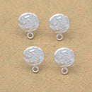 Silver Hammered post earring Ear Studs For Earring Makings