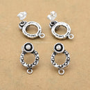 Antique Silver Dangle post earring Ear Studs For Earring Makings