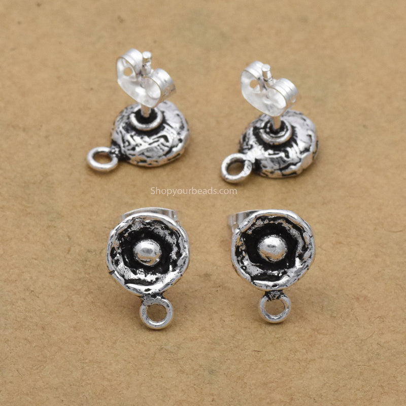 Antique Silver Earring Components Ear Studs For Earring Makings