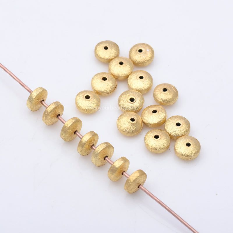 Gold Brushed Saucer Beads For Jewelry Makings 