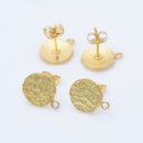 Gold Hammered post earring Ear Studs For Earring Makings