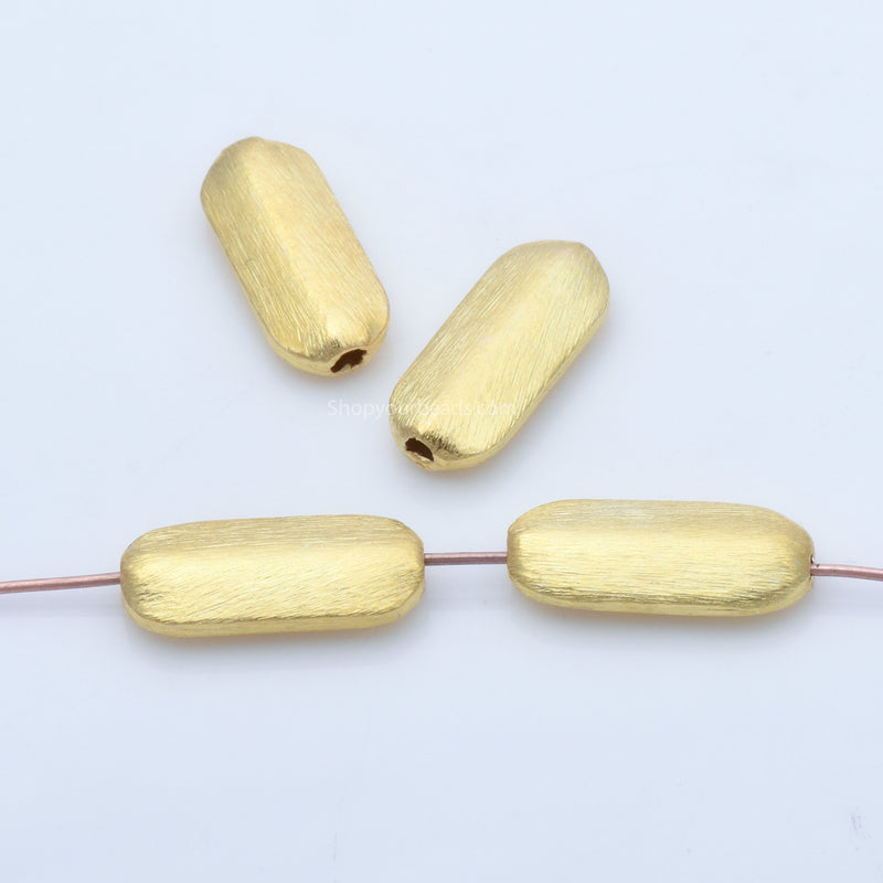 Gold Long Capsule Beads For Jewelry Makings 