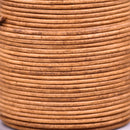 Natural Mustard Brown Leather Cord Round