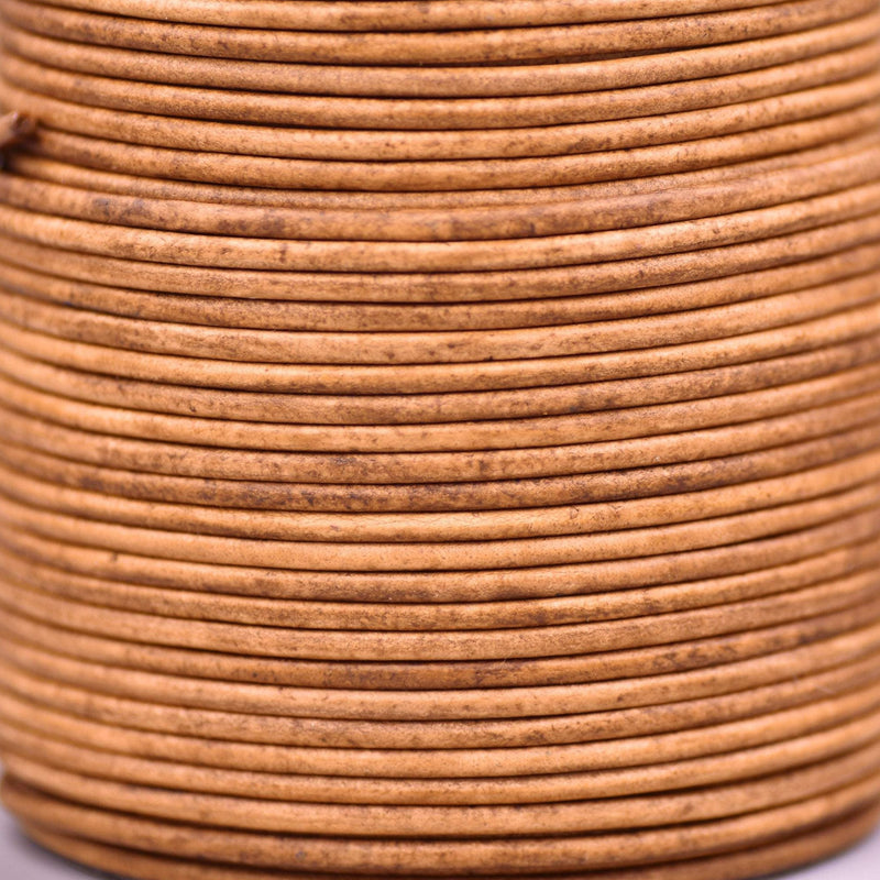 Natural Mustard Brown Leather Cord Round  For DIY Jewelry