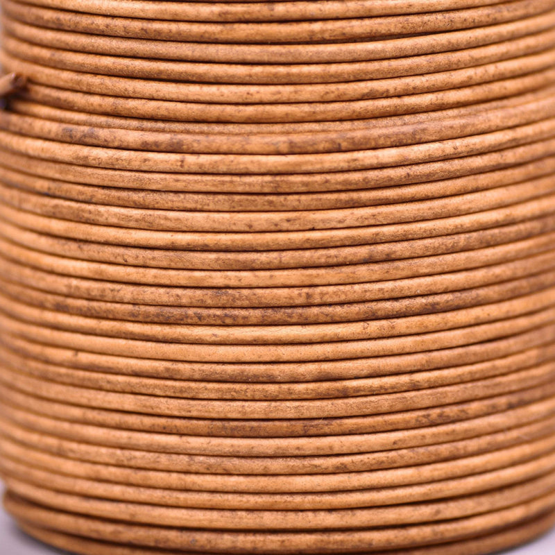 Natural Mustard Brown Leather Cord Matt Finish Round For DIY Jewelry 