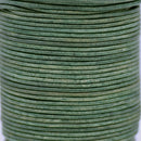 Matt Finish Indian Leather Antique Green Distressed Round