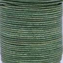 Antique Green Distressed Round  Matt Finish Leather Cord For DIY Jewelry 