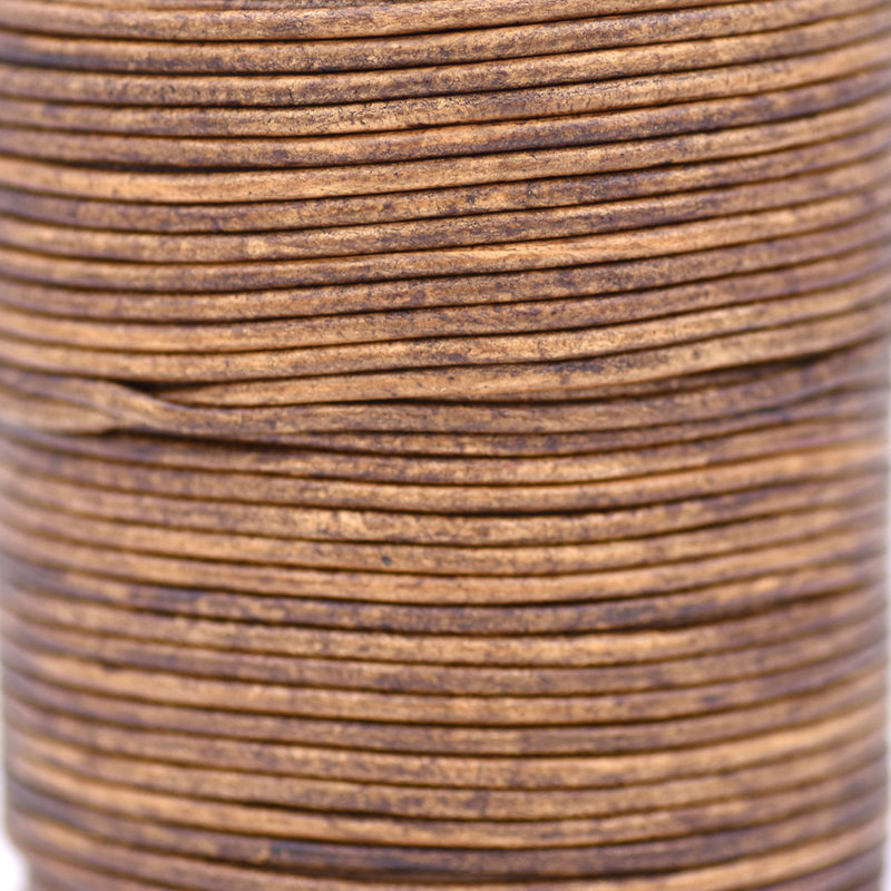 Vintage Saddle Brown Leather Cord Round For Wrap Bracelet 