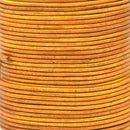 Antique Yellow Brown Leather Cord Round