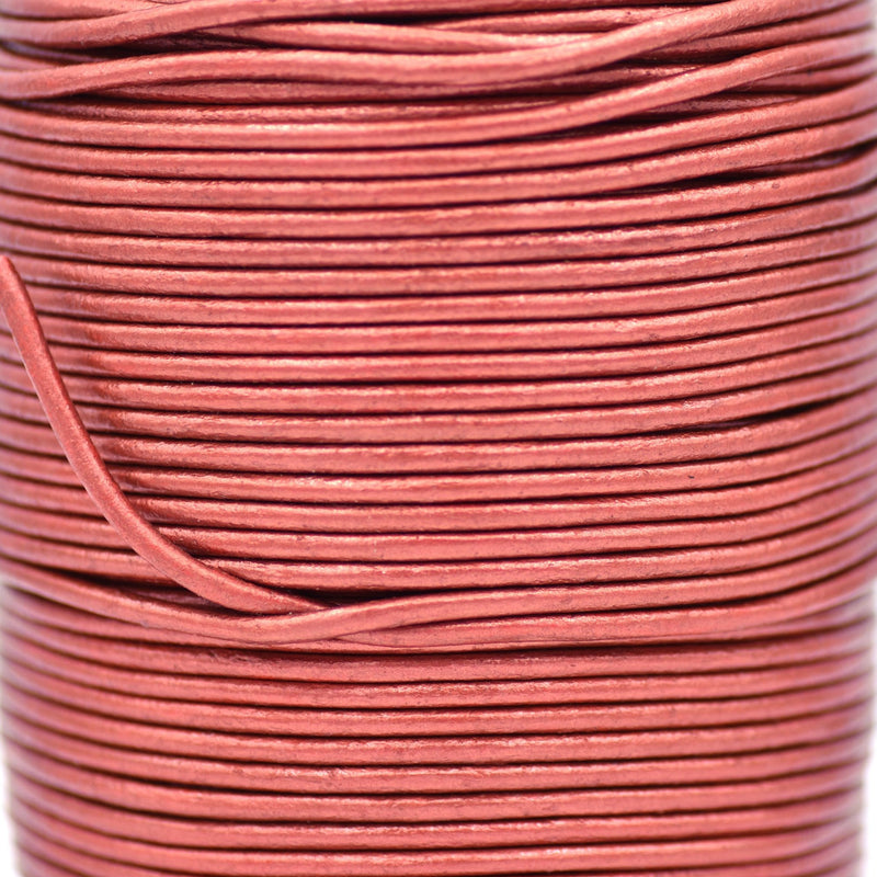 Metallic Red Leather Cord Round For DIY Jewelry 