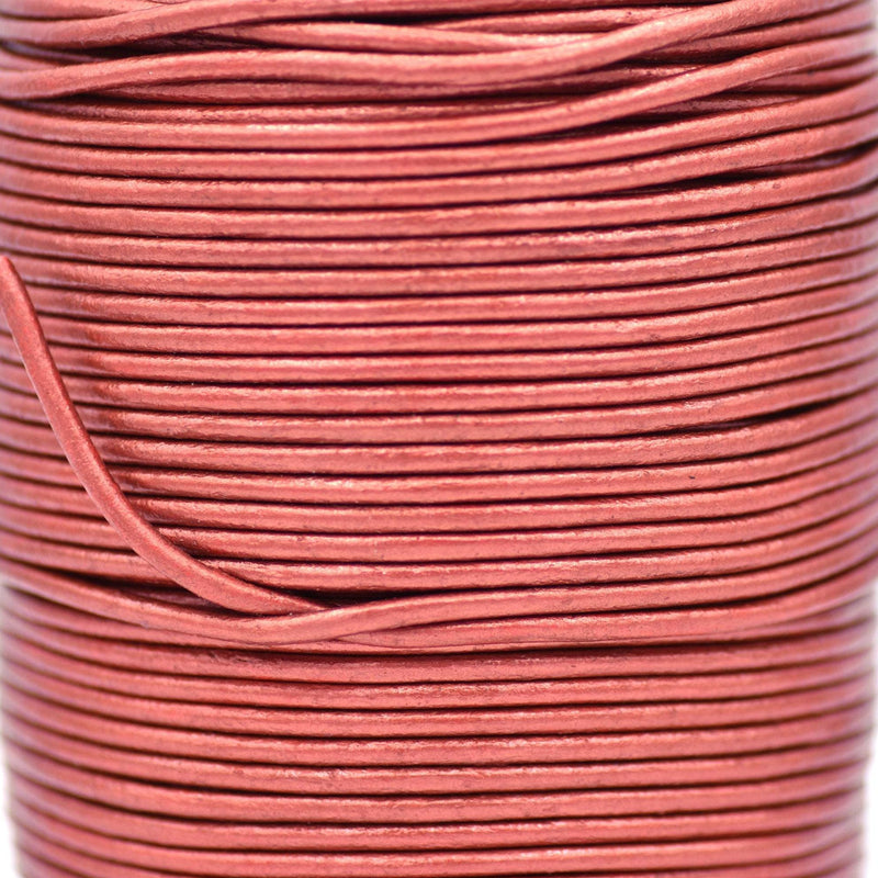 Metallic Red Leather Cord Round For DIY Jewelry 