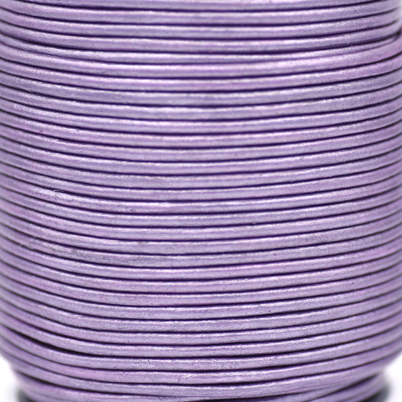 Metallic Purple Leather Cord Round For DIY Jewelry 