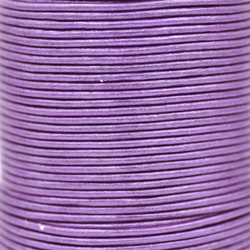 Berry Metallic Purple Leather Cord Round For DIY Jewelry 