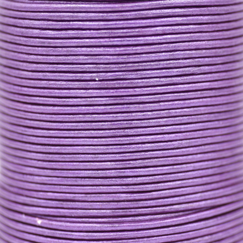 Berry Metallic Purple Leather Cord Round For DIY Jewelry 