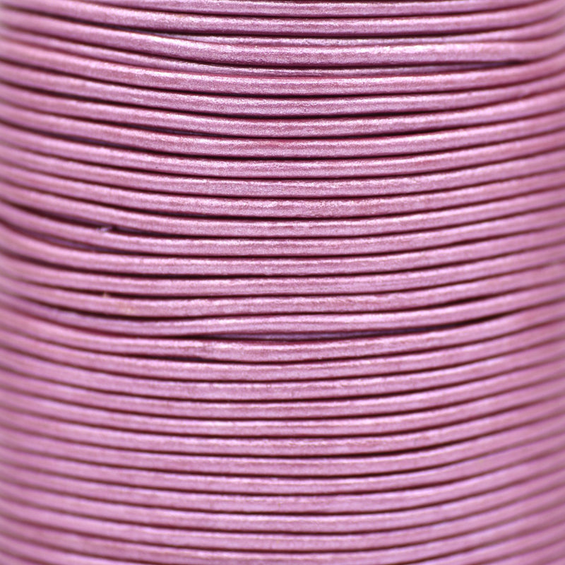 Metallic Mauve Pink Purple Leather Cord Round For DIY Jewelry 