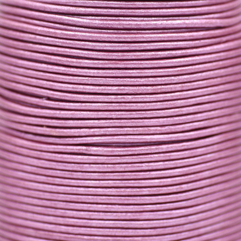 Metallic Mauve Pink Purple Leather Cord Round For DIY Jewelry 