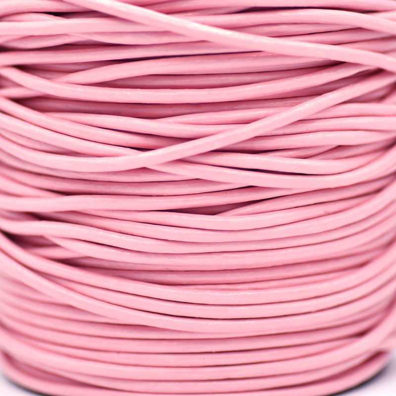 Baby Pink Color Indian Leather Cord Round For DIY Jewelry 