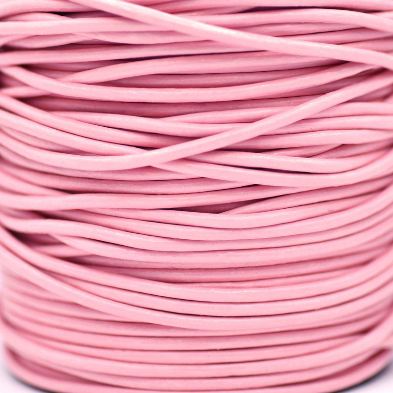 Baby Pink Color Leather Cord Round