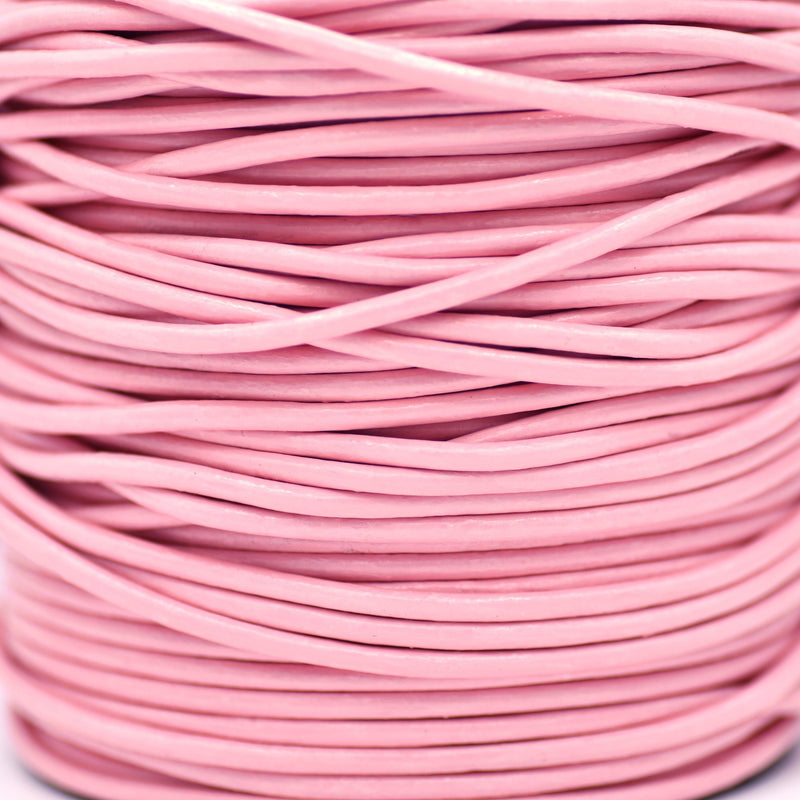 Baby Pink Color Round Leather Cord For DIY Jewelry 