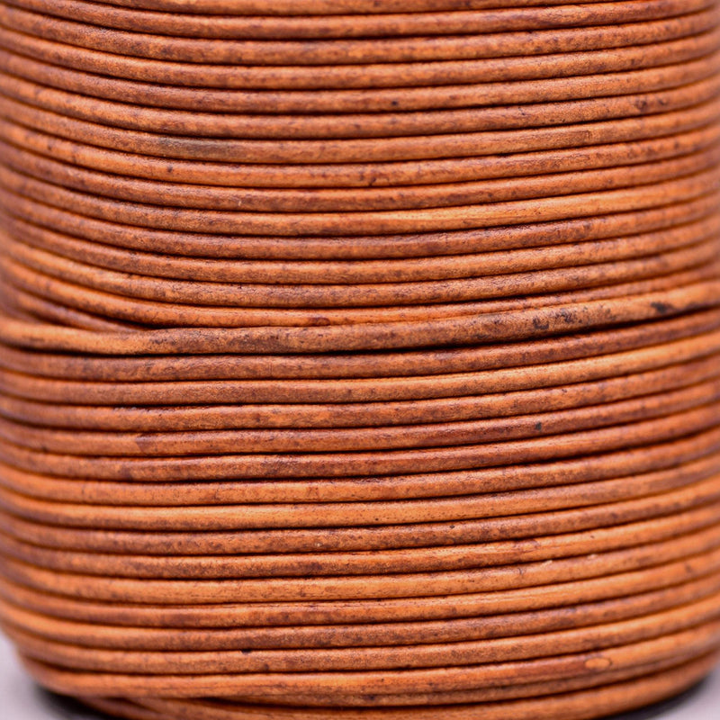 Vintage Natural Brown Matt Finish Leather Cord Round