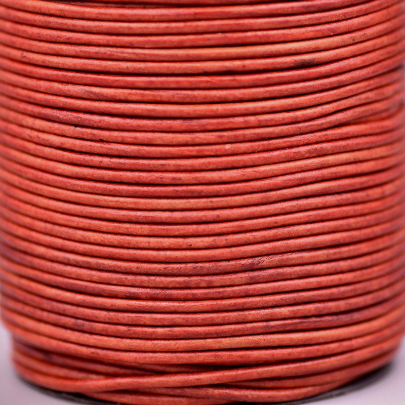 Vintage Red Matt Finish Leather Cord Round For DIY Jewelry 