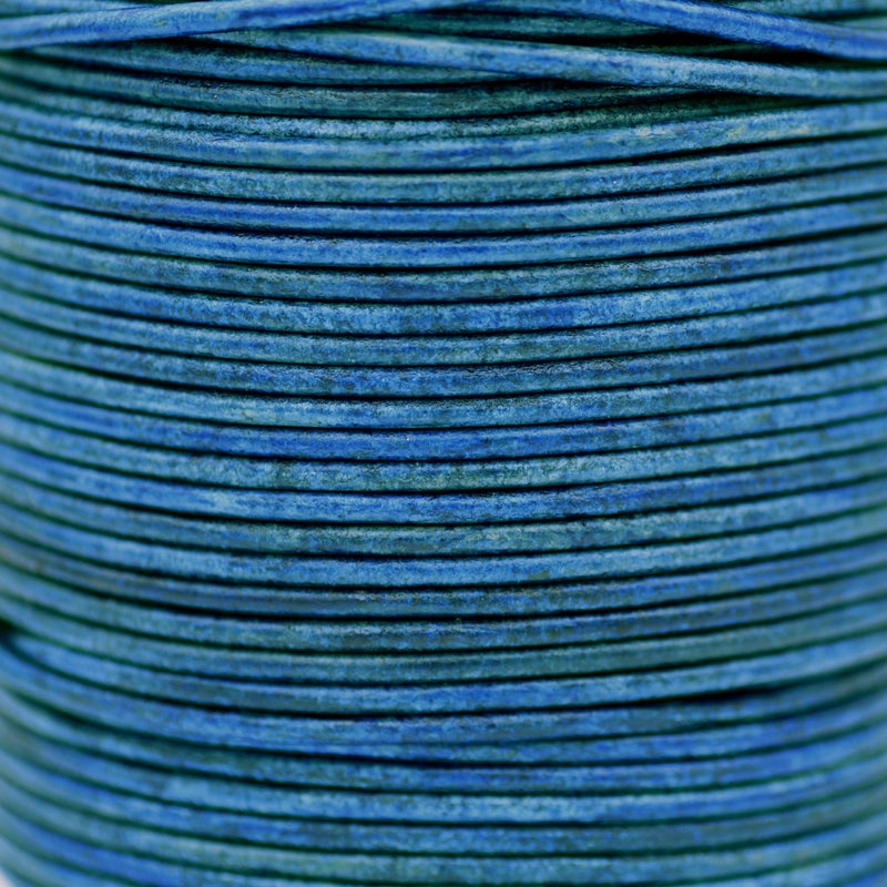 Vintage Ink Blue Leather Cord Round For Wrap Bracelet 