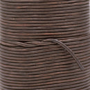 Dark Distress Brown Matt Finish Leather Cord Round For DIY Jewelry