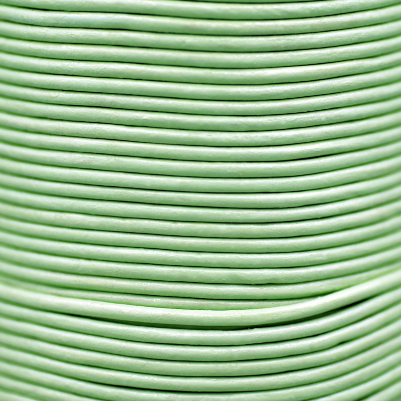 Mint Green Leather Cord Round For DIY Jewelry
