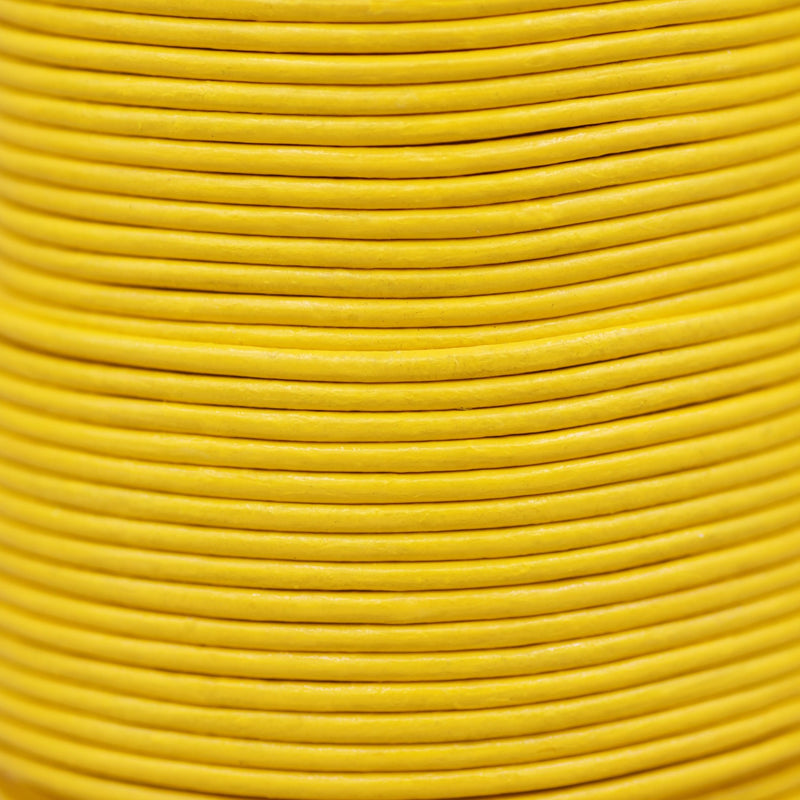 Yellow Color Leather Cord Round