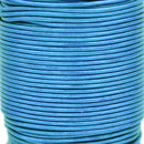 Metallic Blue Leather Cord Round