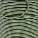Metallic Forrest Green Leather Cord Round