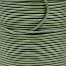 Metallic Forrest Green Leather Cord Round For DIY Jewelry 