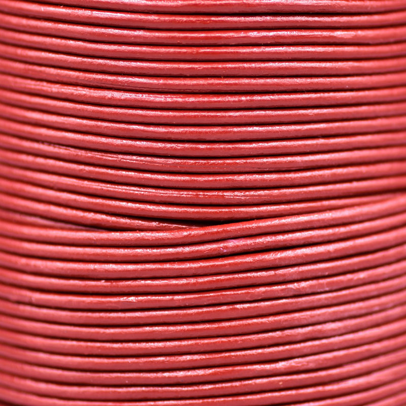 Dark Red Color Leather Cord Round