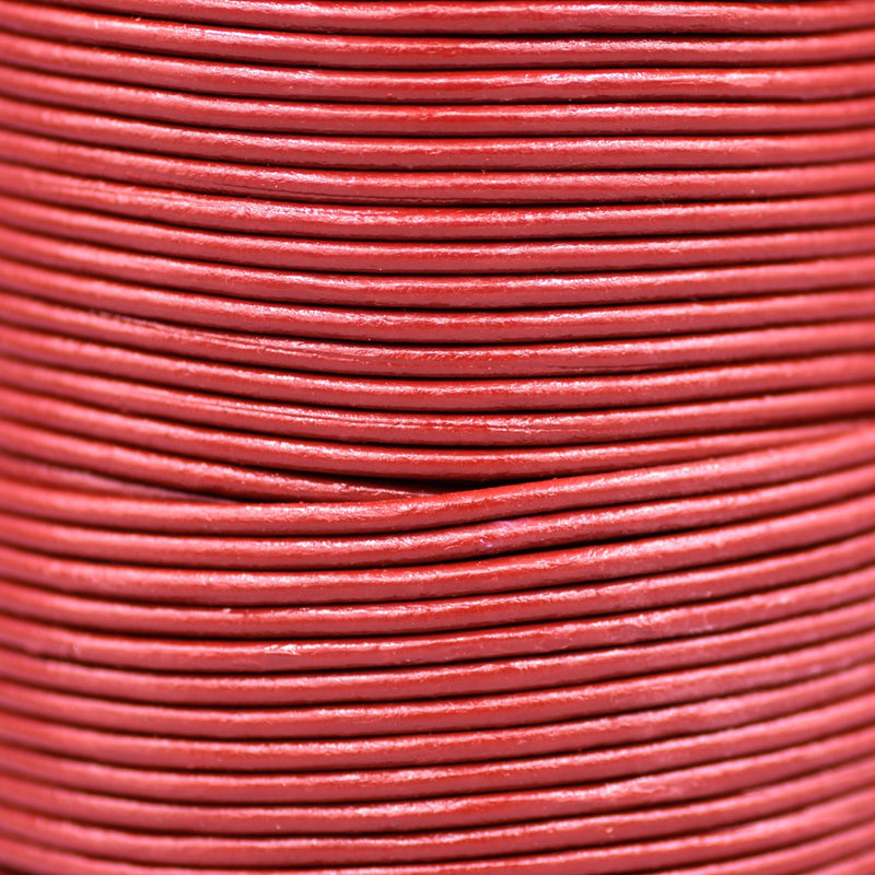 Dark Red Color Leather Cord Round For DIY Jewelry 