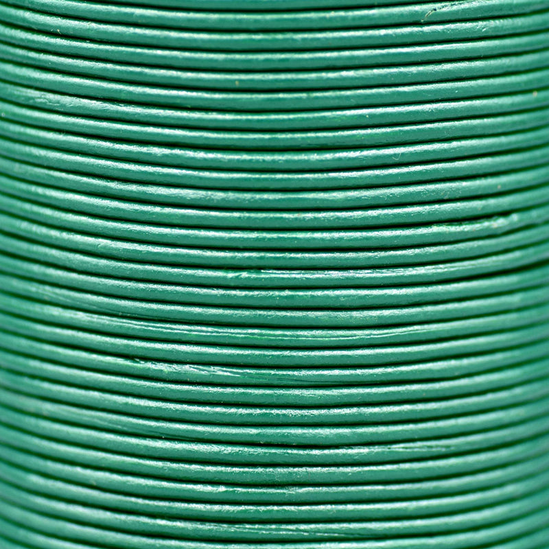 Emerald Green Color Leather Cord Round