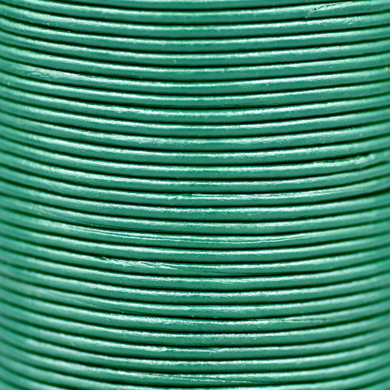 Emerald Green Color Leather Cord Round For DIY Jewelry