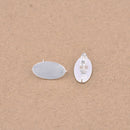 Silver Oval Brushed Ear Studs For Earring Makings