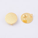 Gold Textured Earring Components Ear Studs For Earring Makings