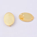 Gold Brushed Oval Ear Studs For Earring Makings