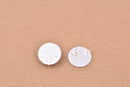 Silver Plated Textured Round Earring Studs