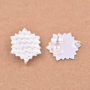 Silver snow flake post earring textured ear studs For Jewelry Makings 