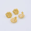 Gold Flower post earring Ear Studs For Earring Makings