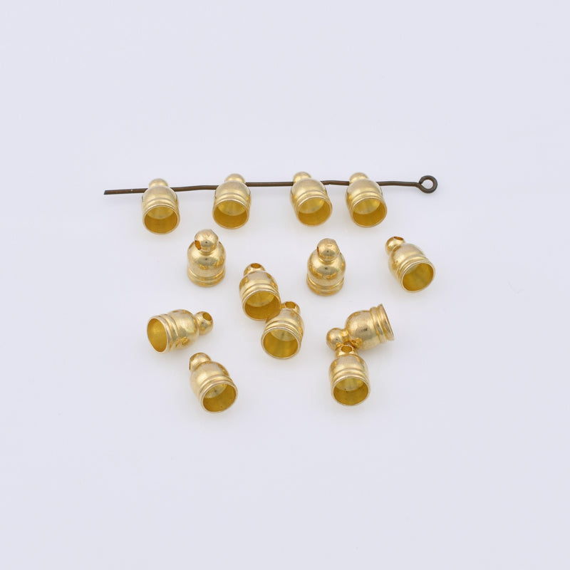 Gold Temple Cord End Caps For Jewelry Makings