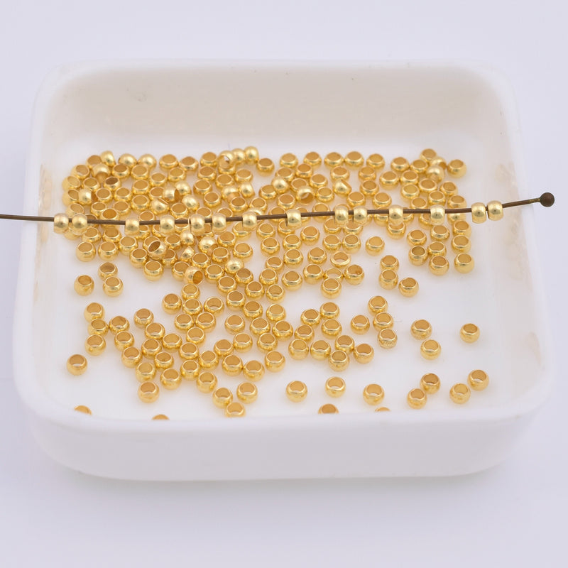 Gold Crimp Beads For Jewelry Makings 