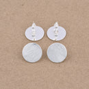 Silver Brushed Round Ear Studs For Earring Makings