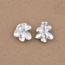 Silver Flower Post Earring Components Ear Studs For Earring Makings