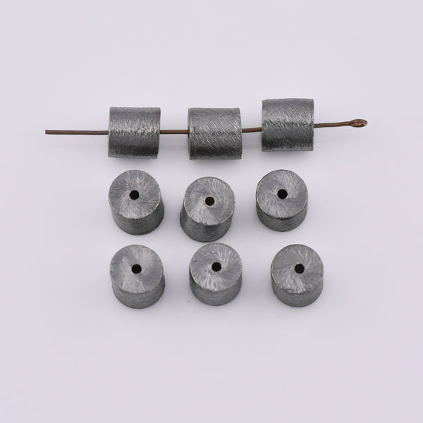 Black / Gunmetal Brushed Barrel Beads For Jewelry Makings
