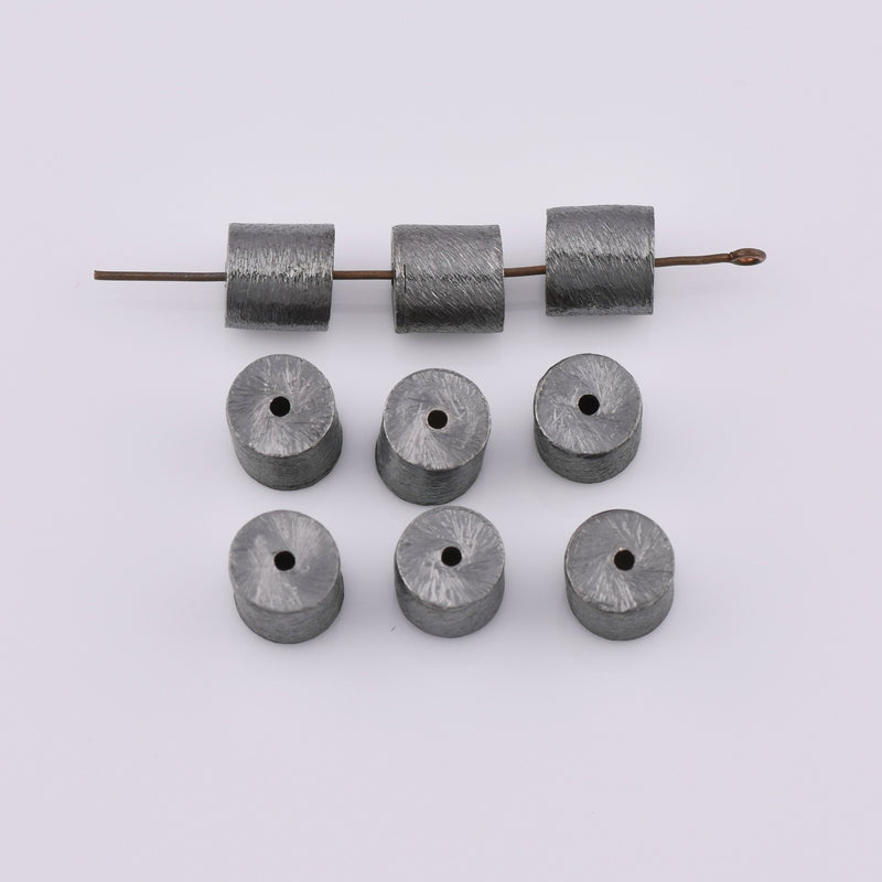Black / Gunmetal Barrel Cylinder Drum Beads Spacers For Jewelry Makings 